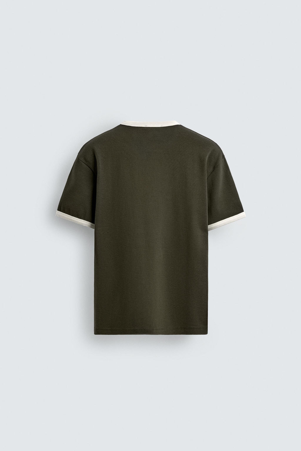 CAMISETA RIB CONTRASTE B?SICA / Verde - Zara фото 7