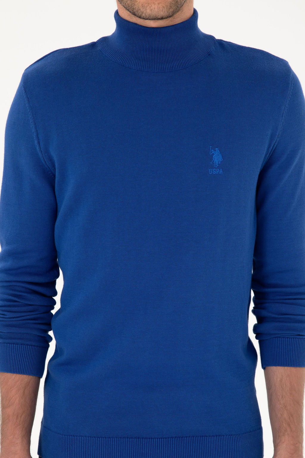 Erkek Slim Fit Yar_m Bal_k__ Yaka Saks Kazak - U.s. polo assn фото 6