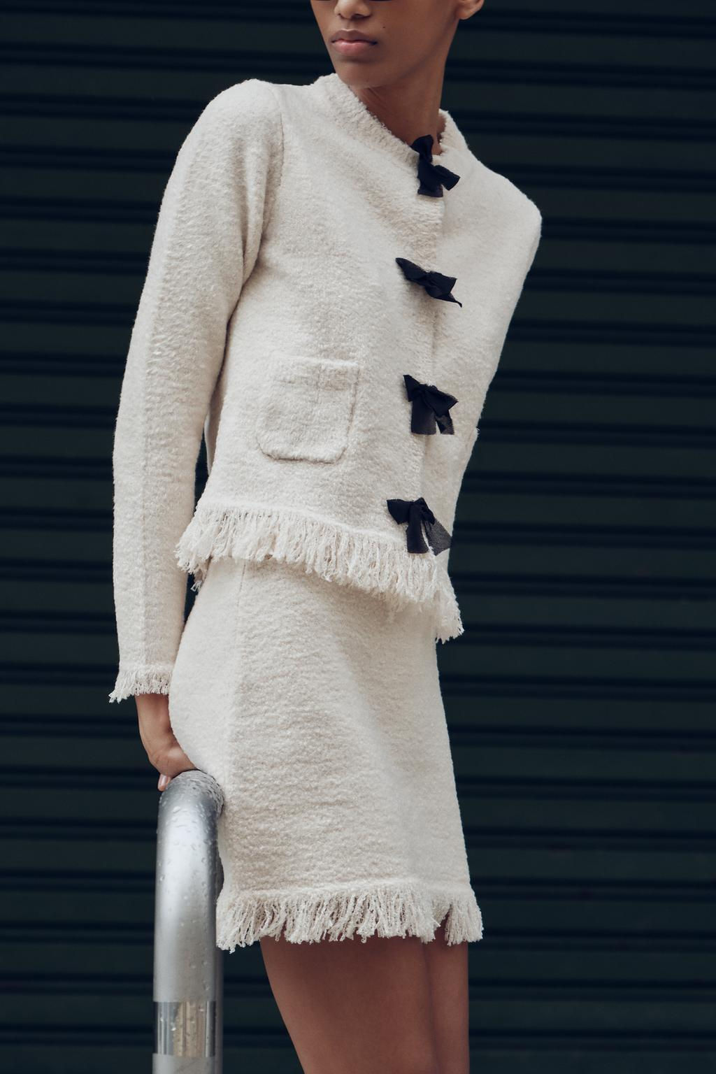 KNIT CARDIGAN WITH BOWS