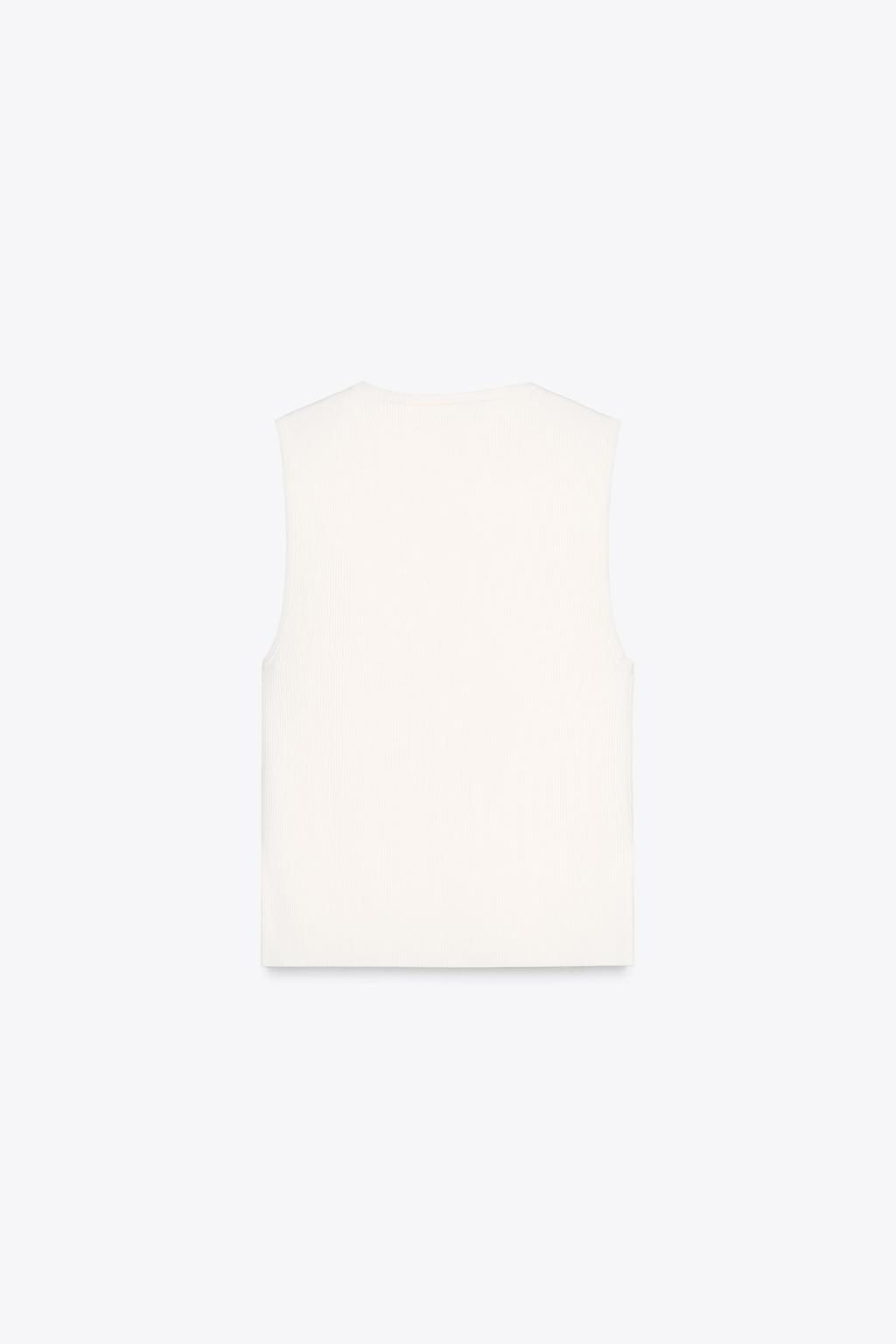 RIB KNIT WAISTCOAT TOP - Zara фото 7