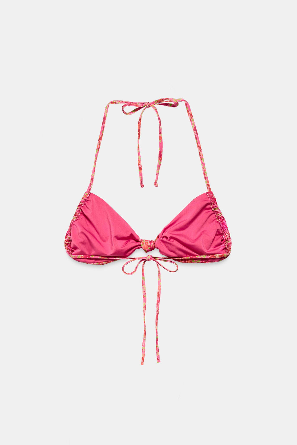 TOP BIKINI BANDEAU ESTAMPADO FLORES / Rosa - Zara фото 6