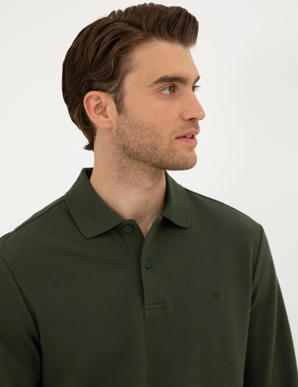 Koyu Ye_il Slim Fit Basic Sweatshirt - Pierre cardin фото 2