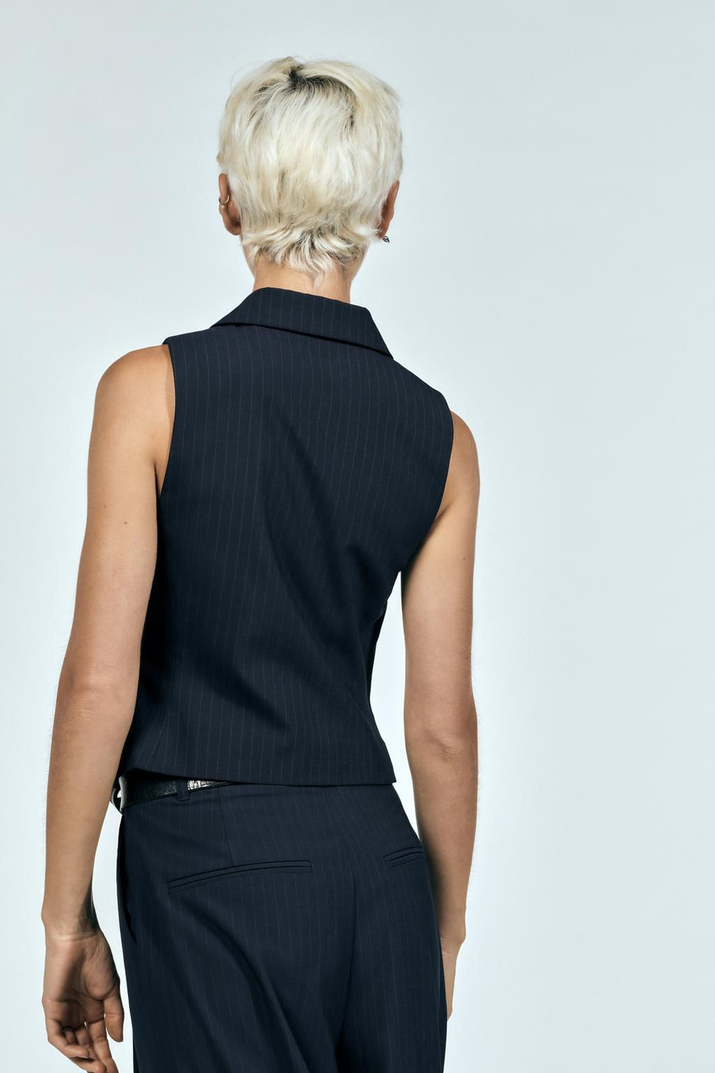 FITTED PINSTRIPED WAISTCOAT - Zara фото 4