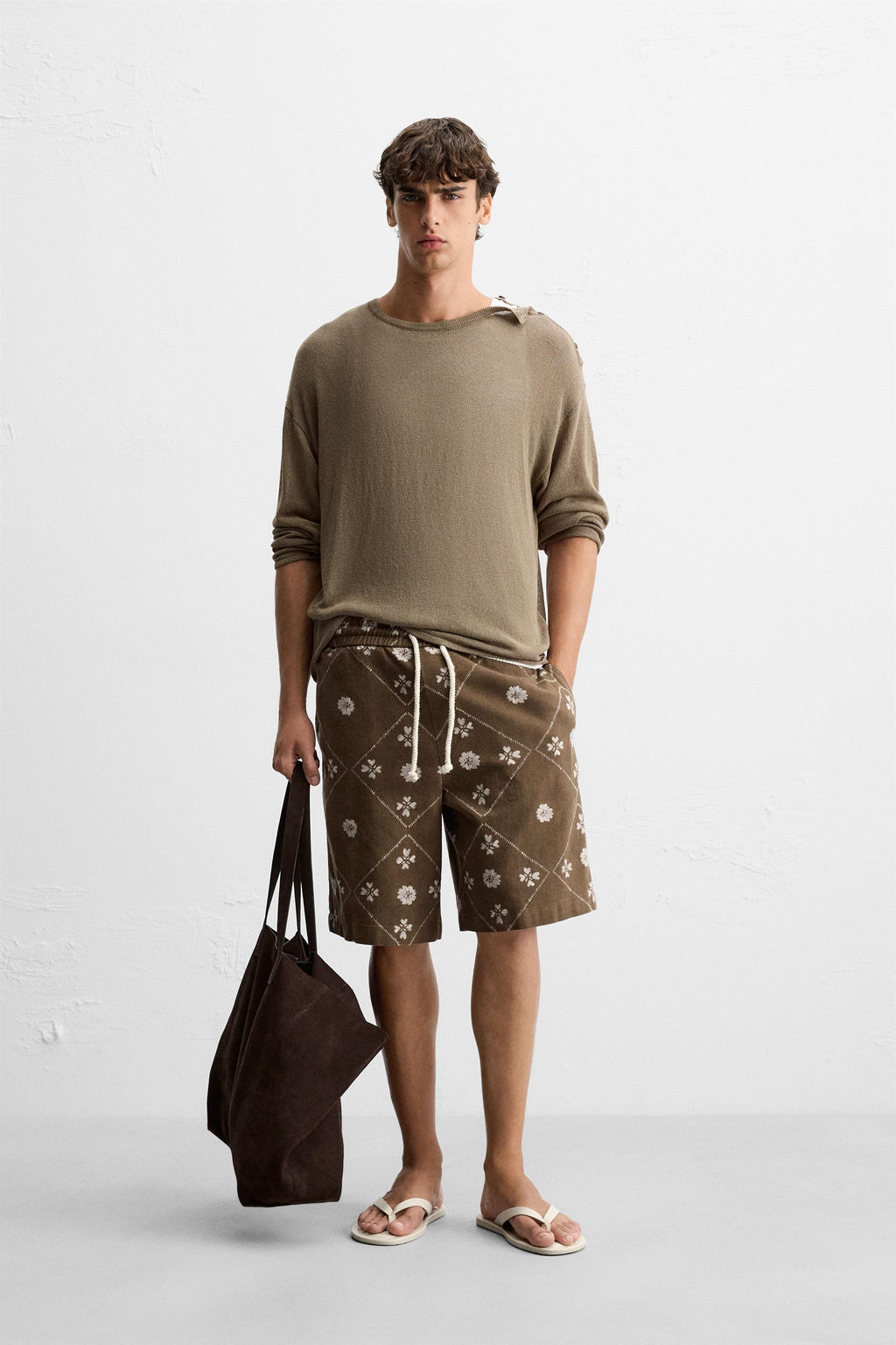 CONTRAST PRINT BERMUDA SHORTS - Zara фото 11