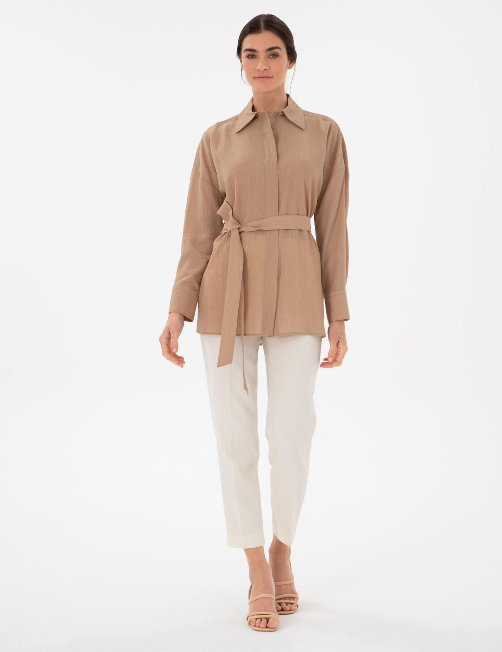 Bej Oversize Uzun Kollu G_mlek - Pierre cardin фото 4