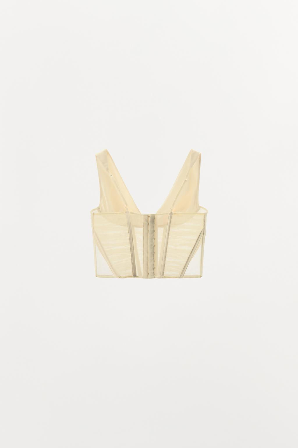COMBINED SATIN CORSET TOP - Zara фото 6
