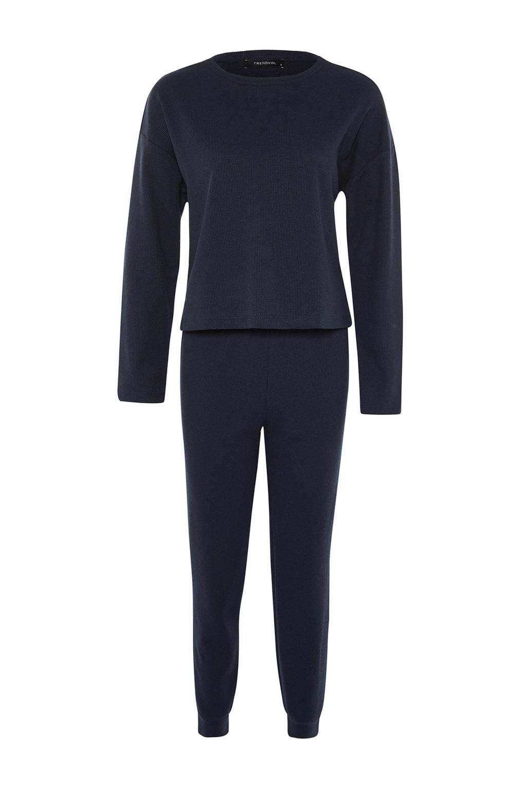 Trendyolmilla Lacivert Waffle Kumas Orme Pijama Tak?m? THMAW23PT00021  фото 7