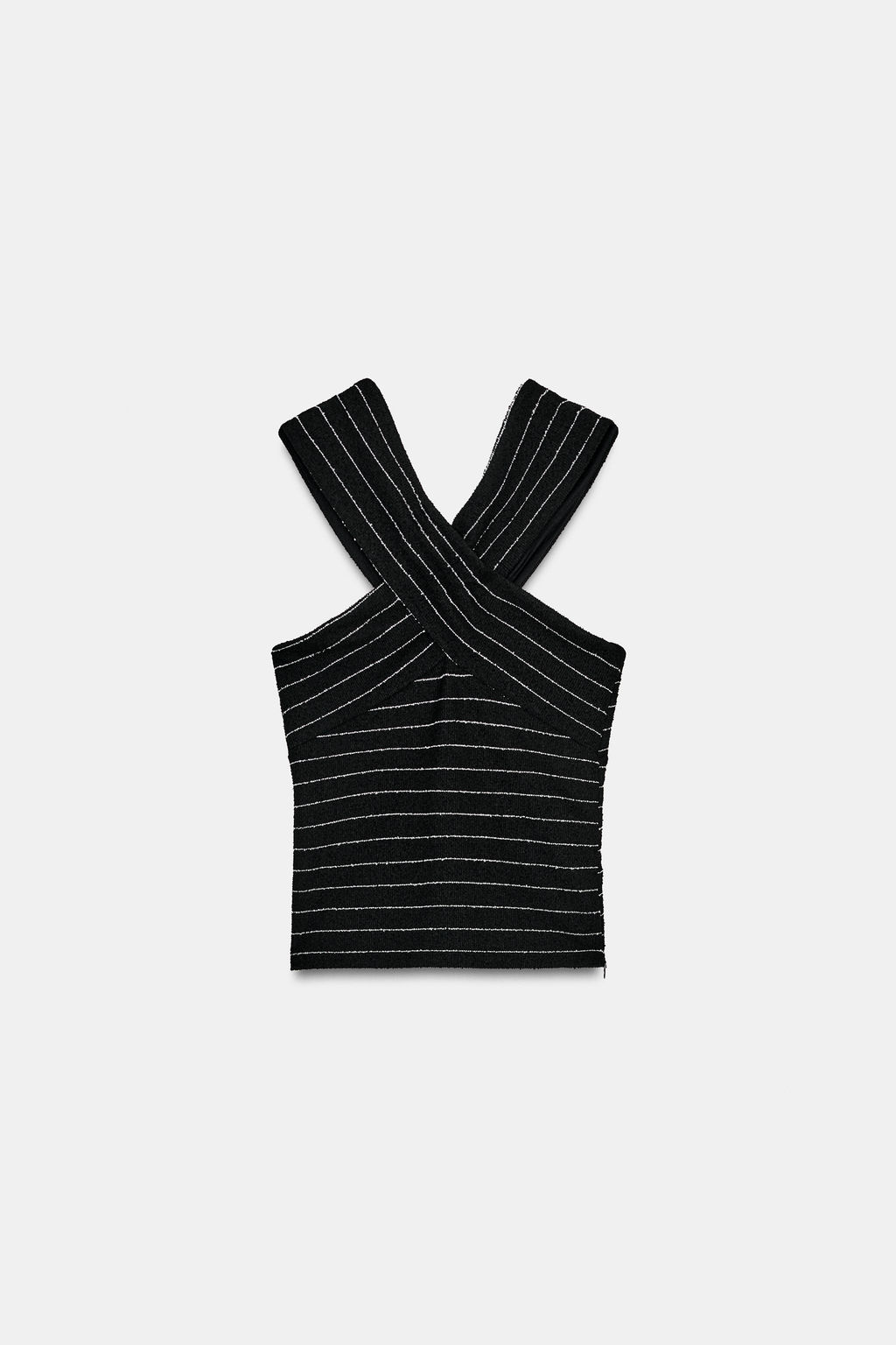 TOP CRUZADO BOUCL? / Negro / Blanco - Zara фото 6