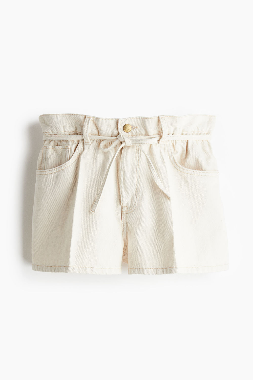 Pantal?n corto paper bag en denim High Rise - H&m фото 2