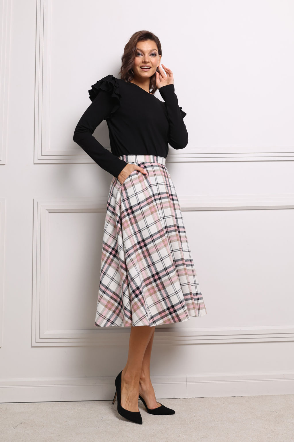 Юбка миди со складкой - Looklikecat фото 3