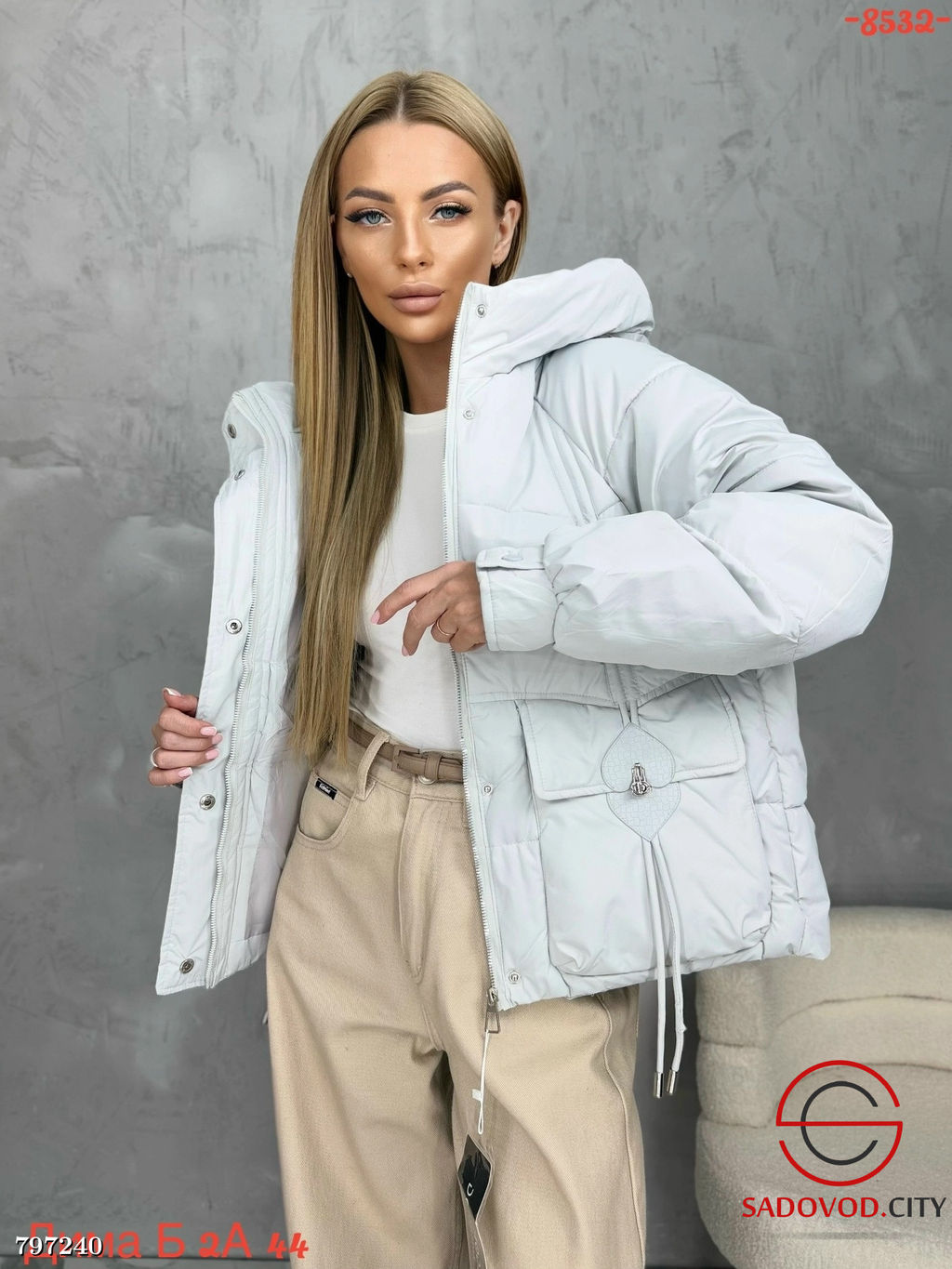 Удлиненная куртка осень с капюшоном - Bruno фото 4