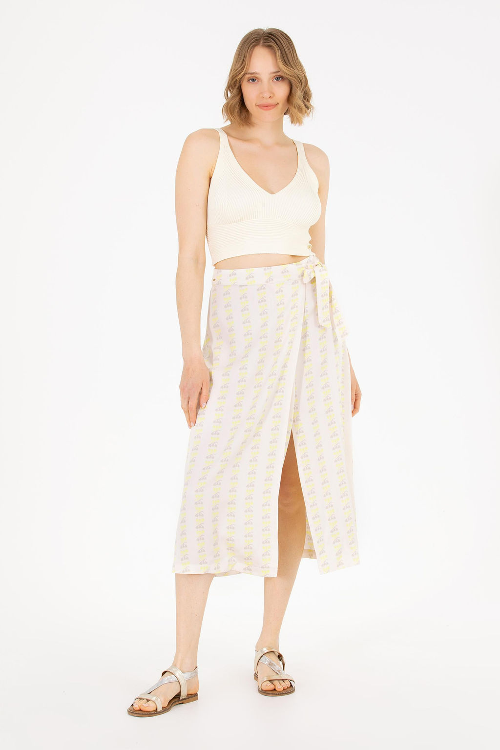 U. S. Polo Assn Женская тканая юбка цвета экрю - U.s. polo assn фото 7