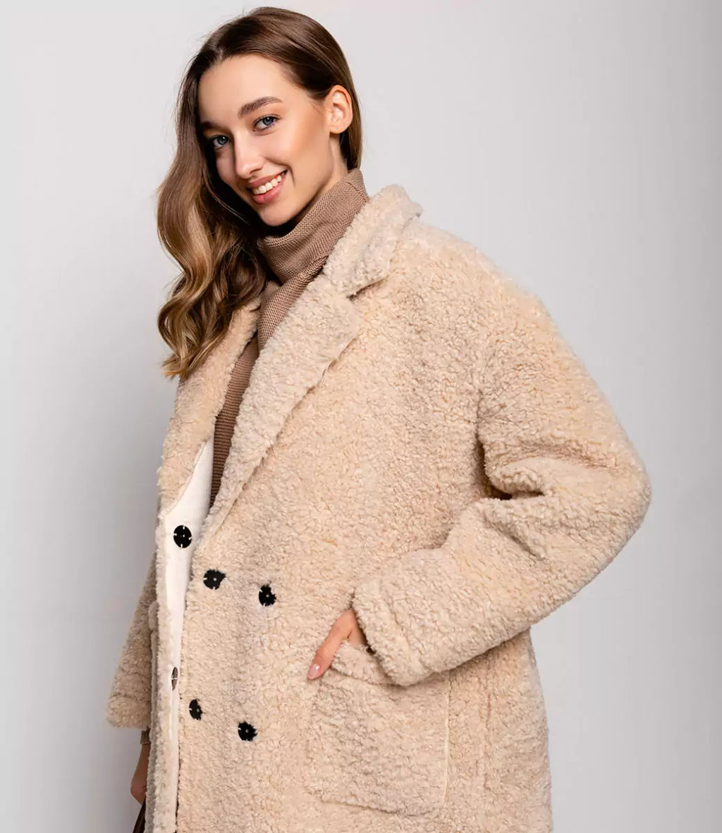 Шуба #КТ2302 (5), бежевый - Dommod фото 5