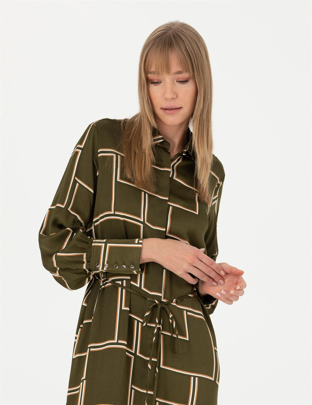 Kahverengi Comfort Fit Dokuma Elbise - Pierre cardin фото 4