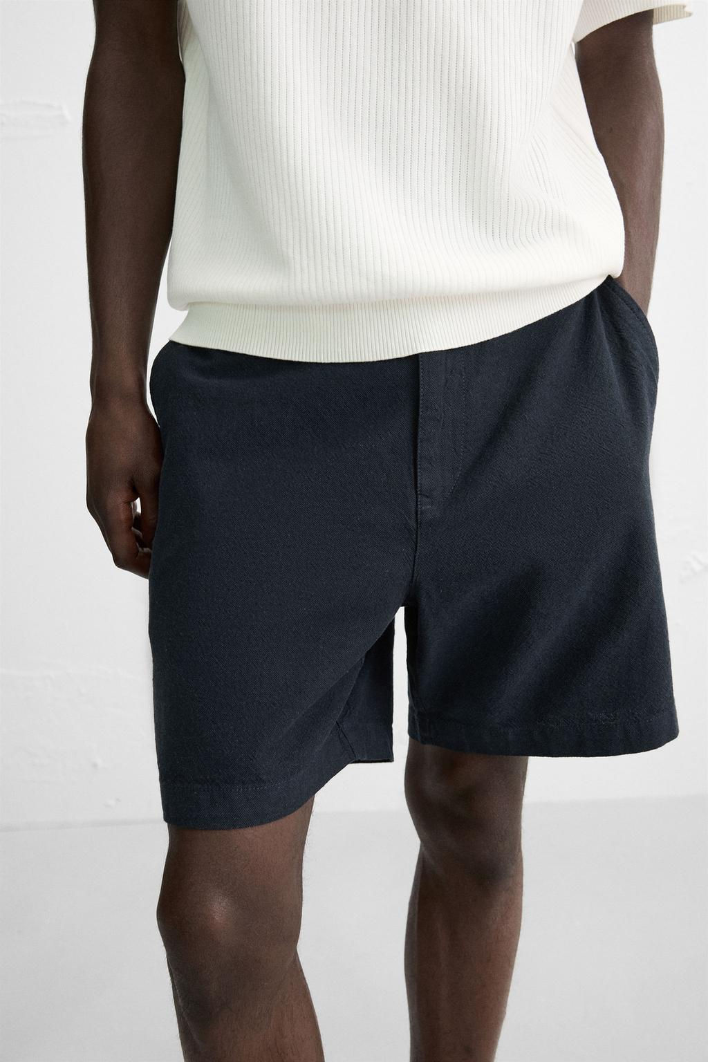 COTTON/LINEN BERMUDA SHORTS - Zara фото 16
