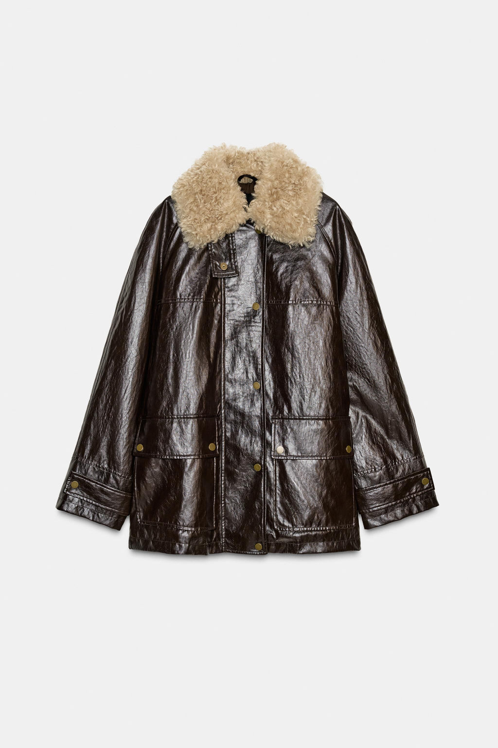 FAUX FUR COLLAR JACKET ZW COLLECTION - Zara фото 9