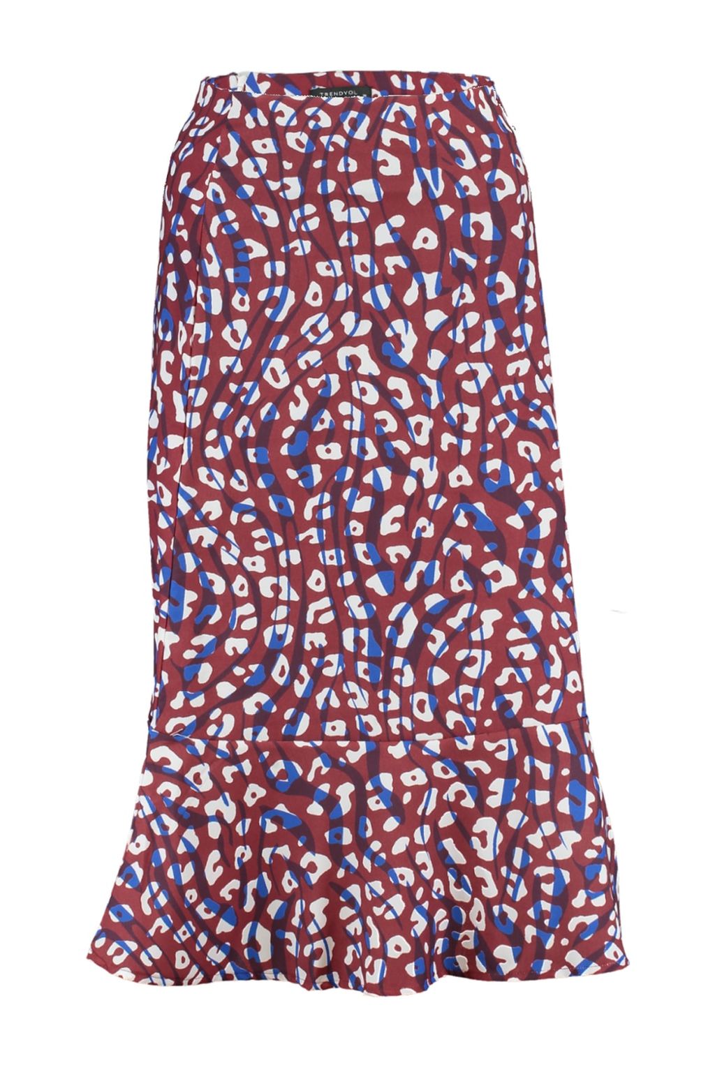 TRENDYOLMILLA Cok Renkli Ucu Volanl? Viskon Kumasl? Hayvan Desenli Midi Dokuma Etek TWOSS19FG0026  фото 6