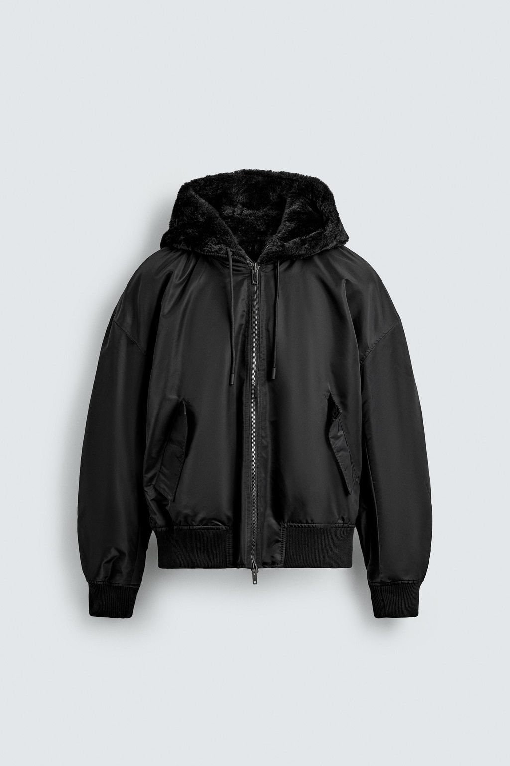 REVERSIBLE FAUX FUR BOMBER JACKET - Zara фото 7