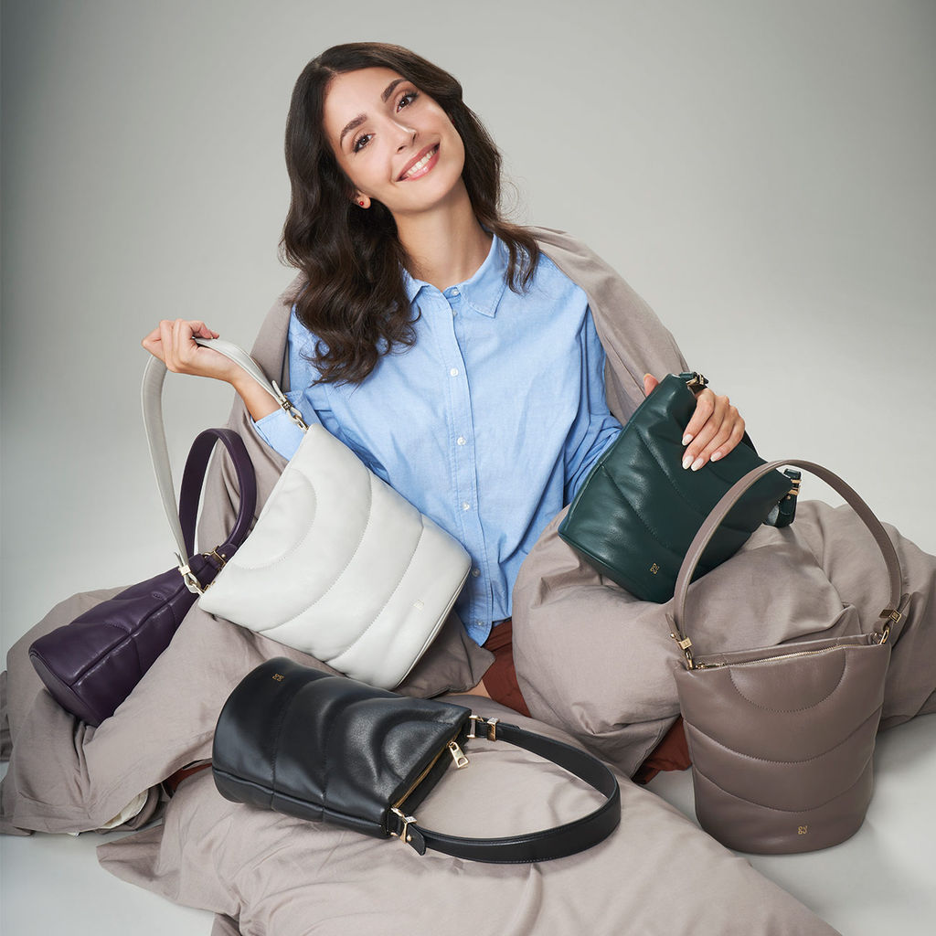 Итальянская женская кожаная сумка DuDu серии Barbara S | зеленый