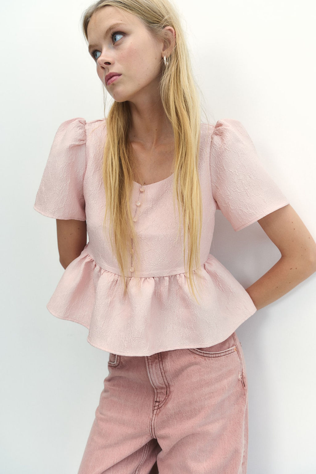 Blusa brocada con peplo - H&m фото 2