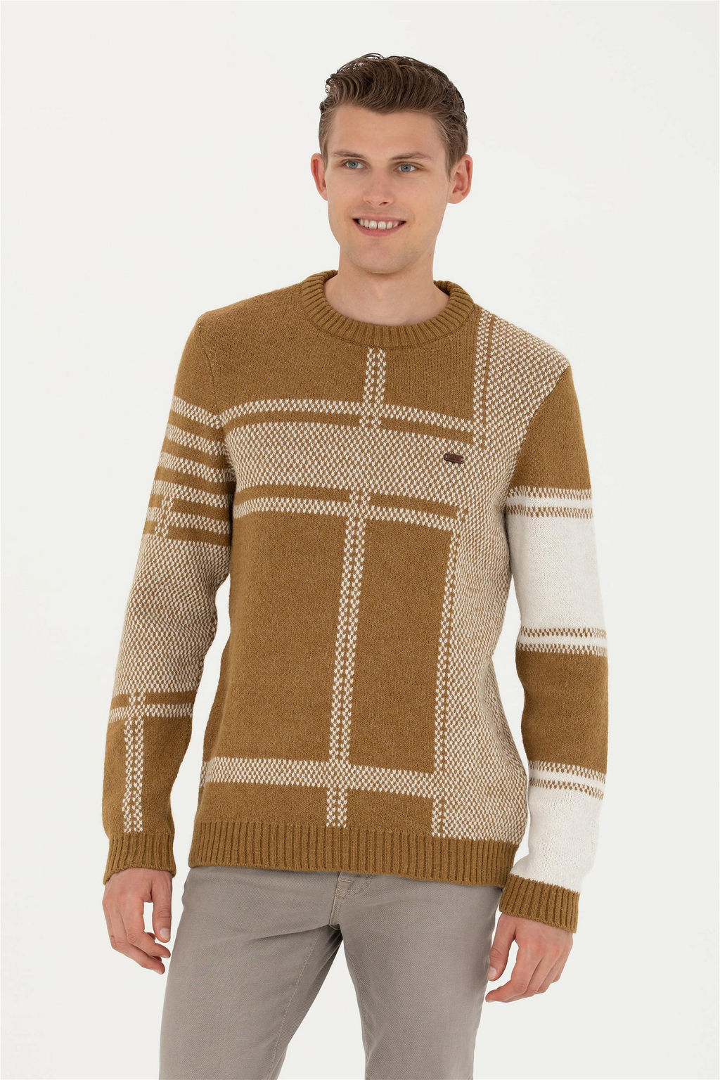 Мужской легкий свитер цвета хаки - U.s. polo assn фото 8