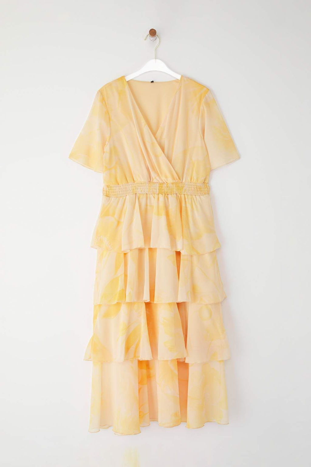 TRENDYOLMILLA Pembe Cicekli Etegi Belden Ac?lan Midi Dokuma Elbise TWOSS25EL00451  фото 9