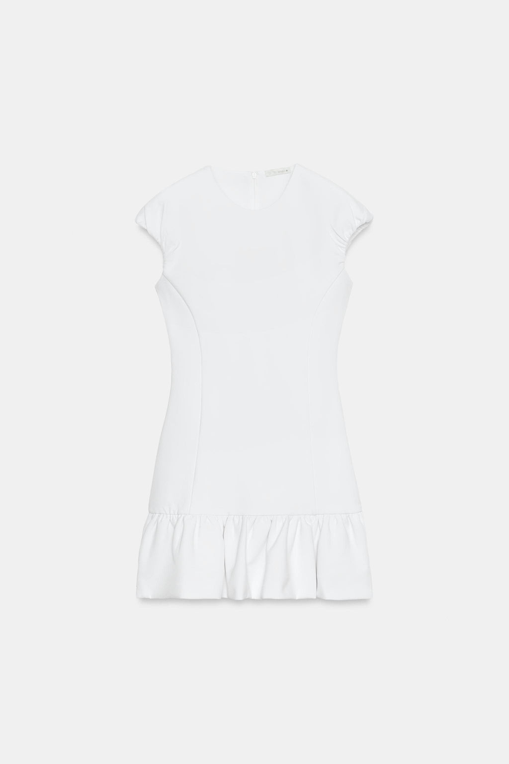 VESTIDO MINI BAJO VOLANTE / Blanco - Zara фото 3