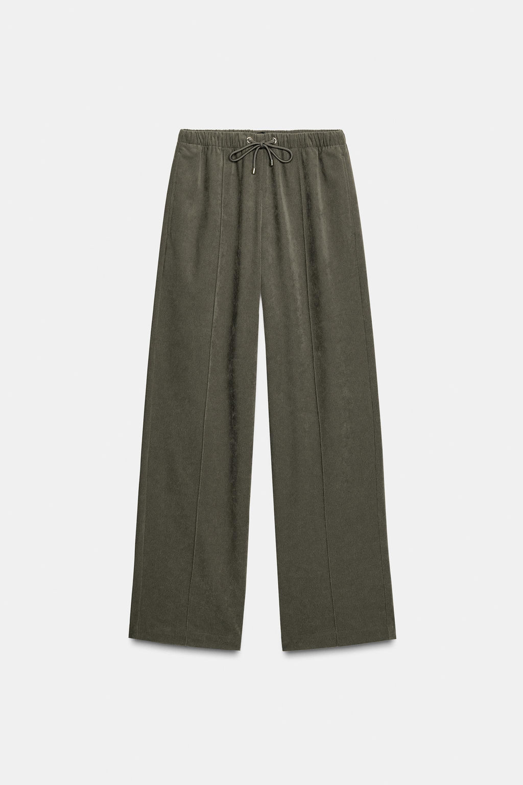 PANTAL?N ANCHO CINTURA EL?STICA / Khaki - Zara фото 5