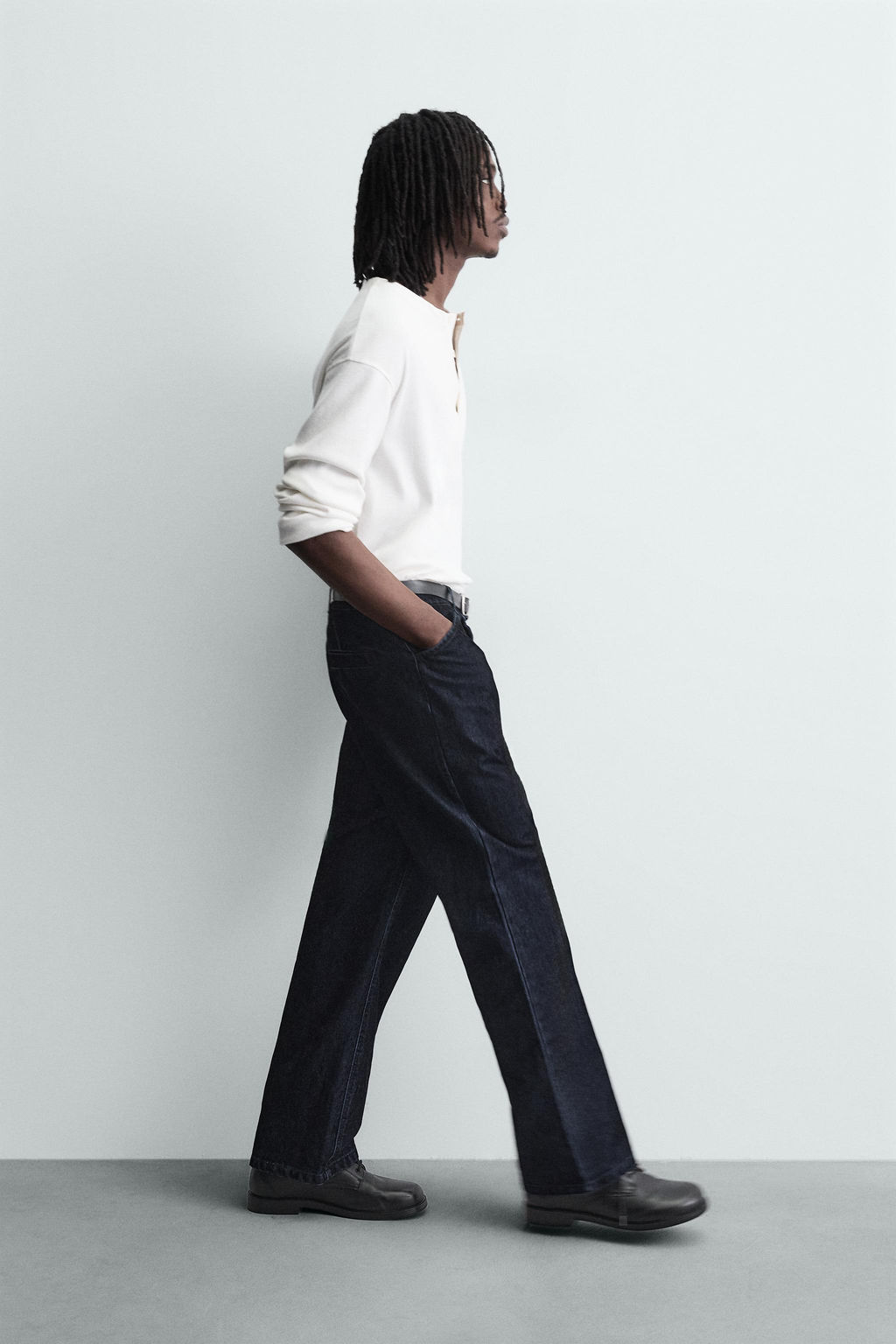 RELAXED FIT FLOCKED TROUSERS - Zara фото 6