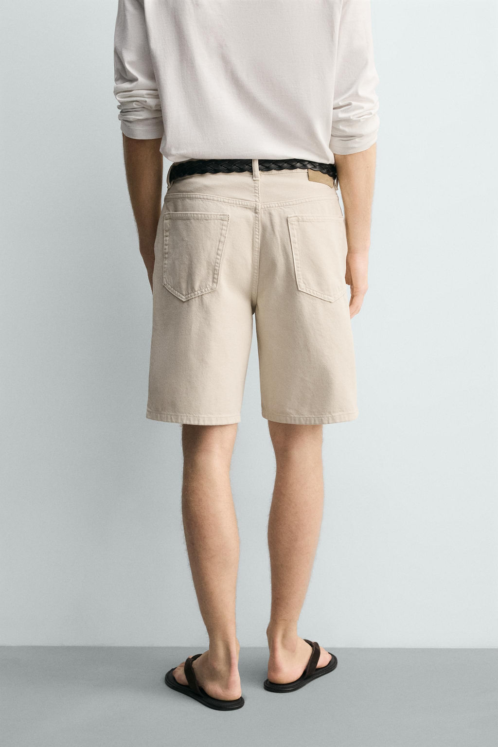 BERMUDA DENIM STRAIGHT FIT / Blanco roto