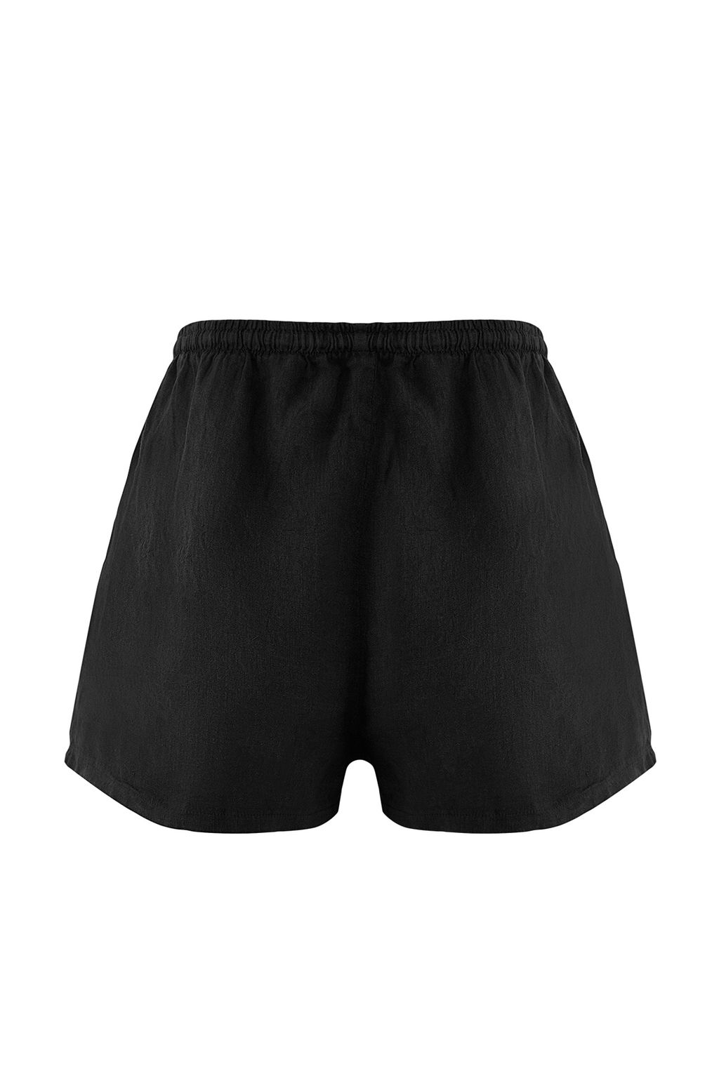 Siyah Dokuma %100 Keten Plaj Sort TBESS25SR00013