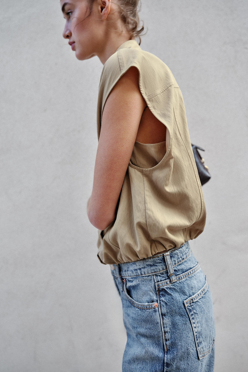 TOP CUELLO CAMISERO / Camel medio - Zara фото 6