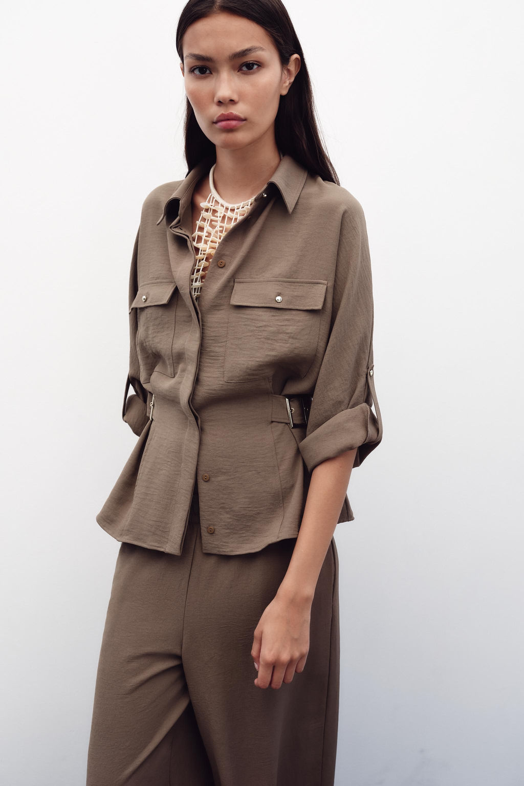 SAFARI SHIRT WITH SIDE BUCKLES - Zara фото 11