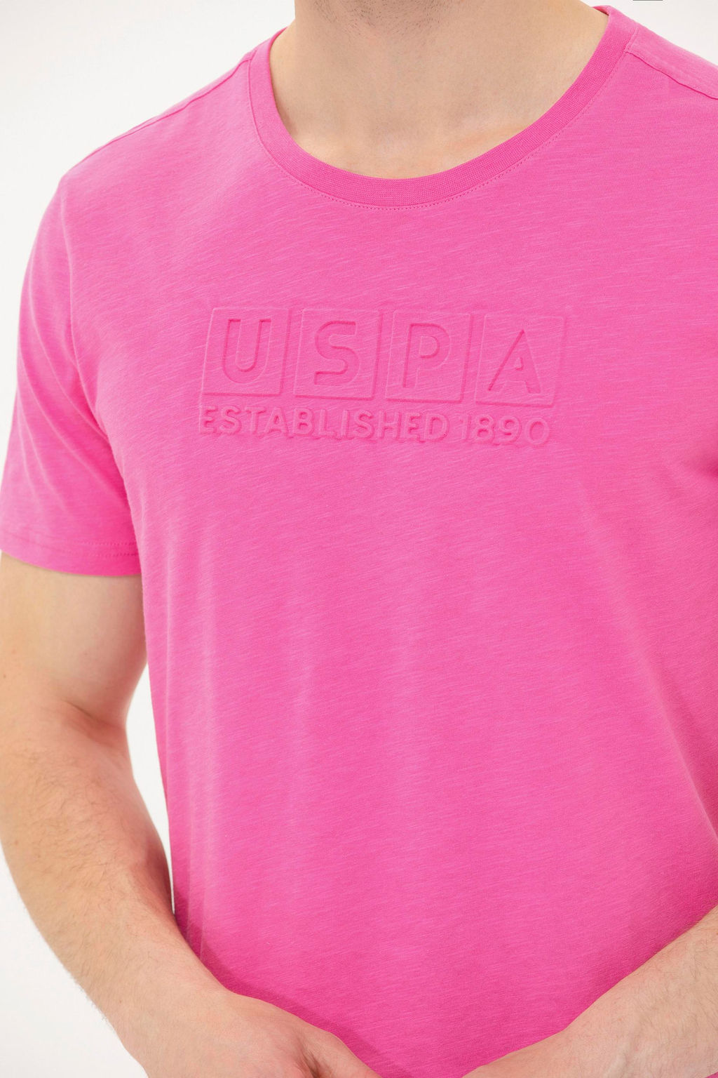 Мужская розовая футболка с круглым вырезом - U.s. polo assn фото 7