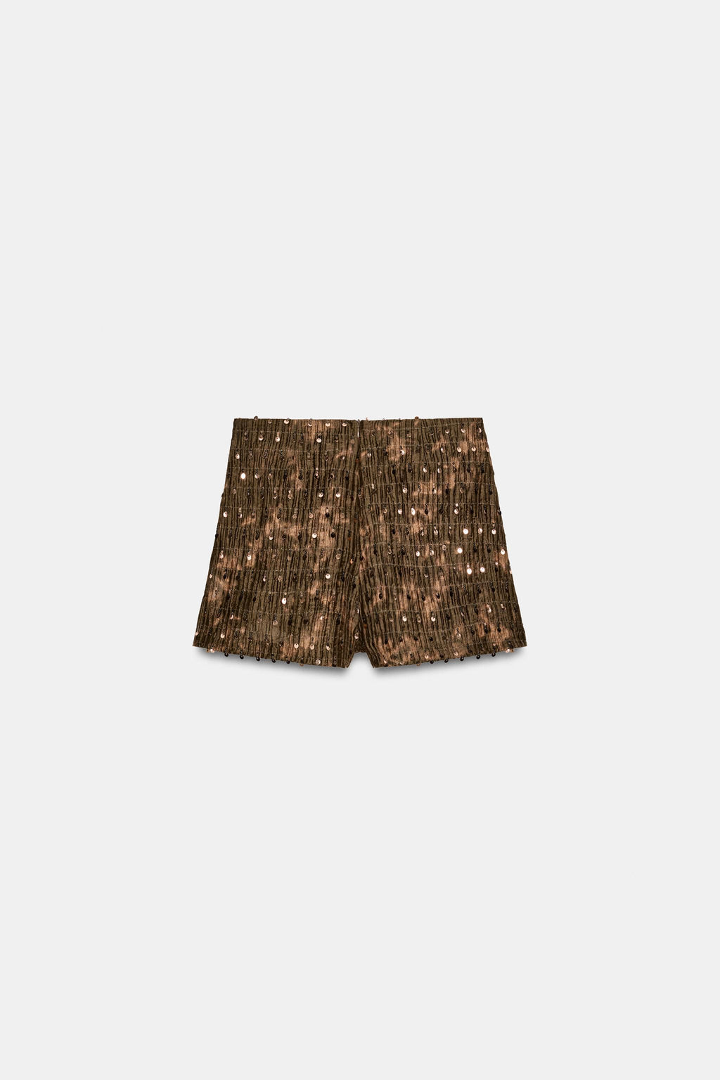 FALDA PANTAL?N CRUZADA LENTEJUELAS / kaki oscuro - Zara фото 2