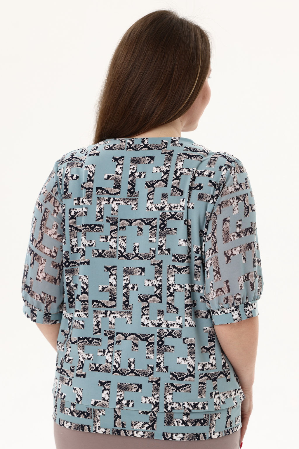Блузка женская 3055-22/03/Мятный, леопардовый
