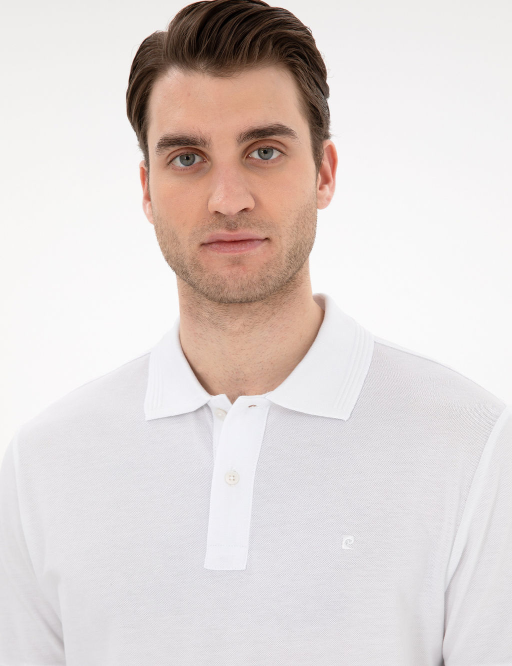 Beyaz Slim Fit K_vr_lmaz Polo Yaka Basic Ti__rt