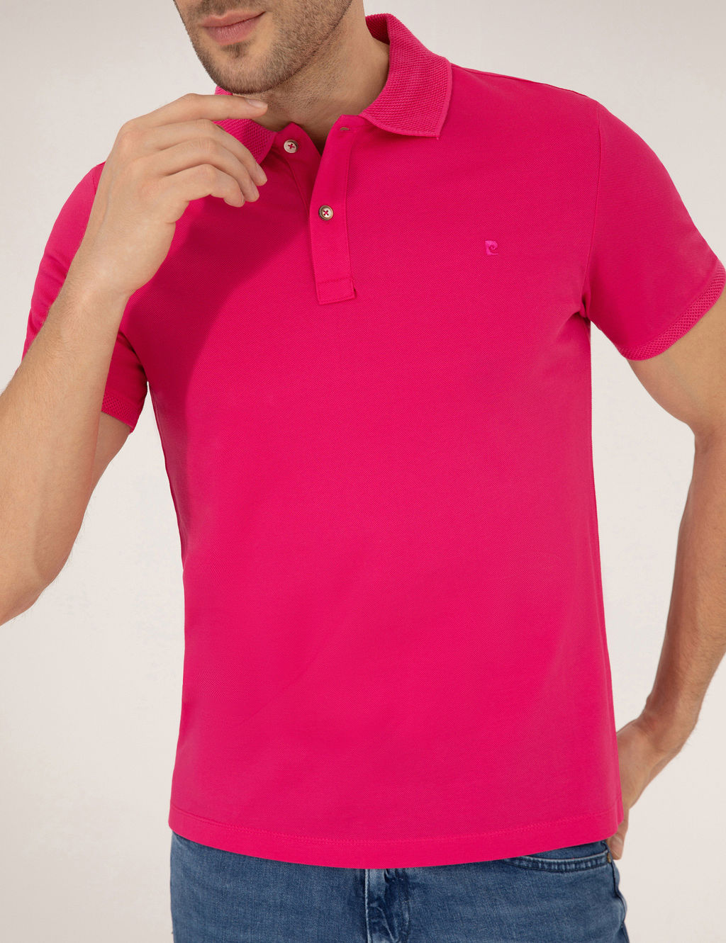 Pembe Slim Fit Polo Yaka Merserize Ti__rt