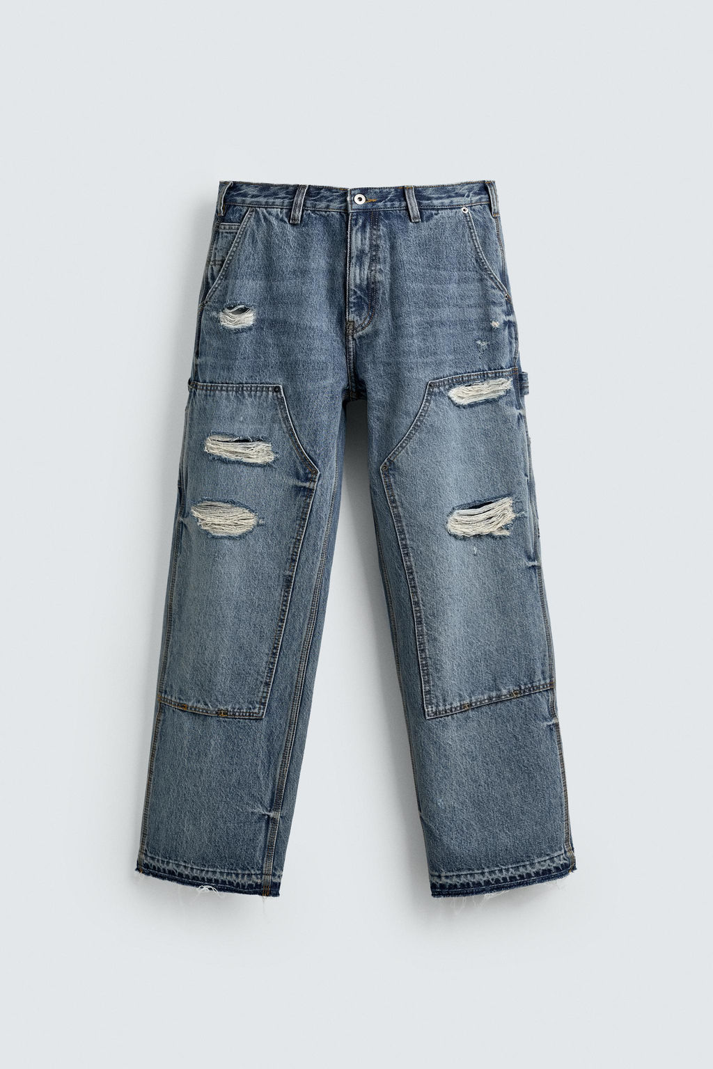JEANS BOLSILLO CARPINTERO RELAXED FIT / Azul - Zara фото 8