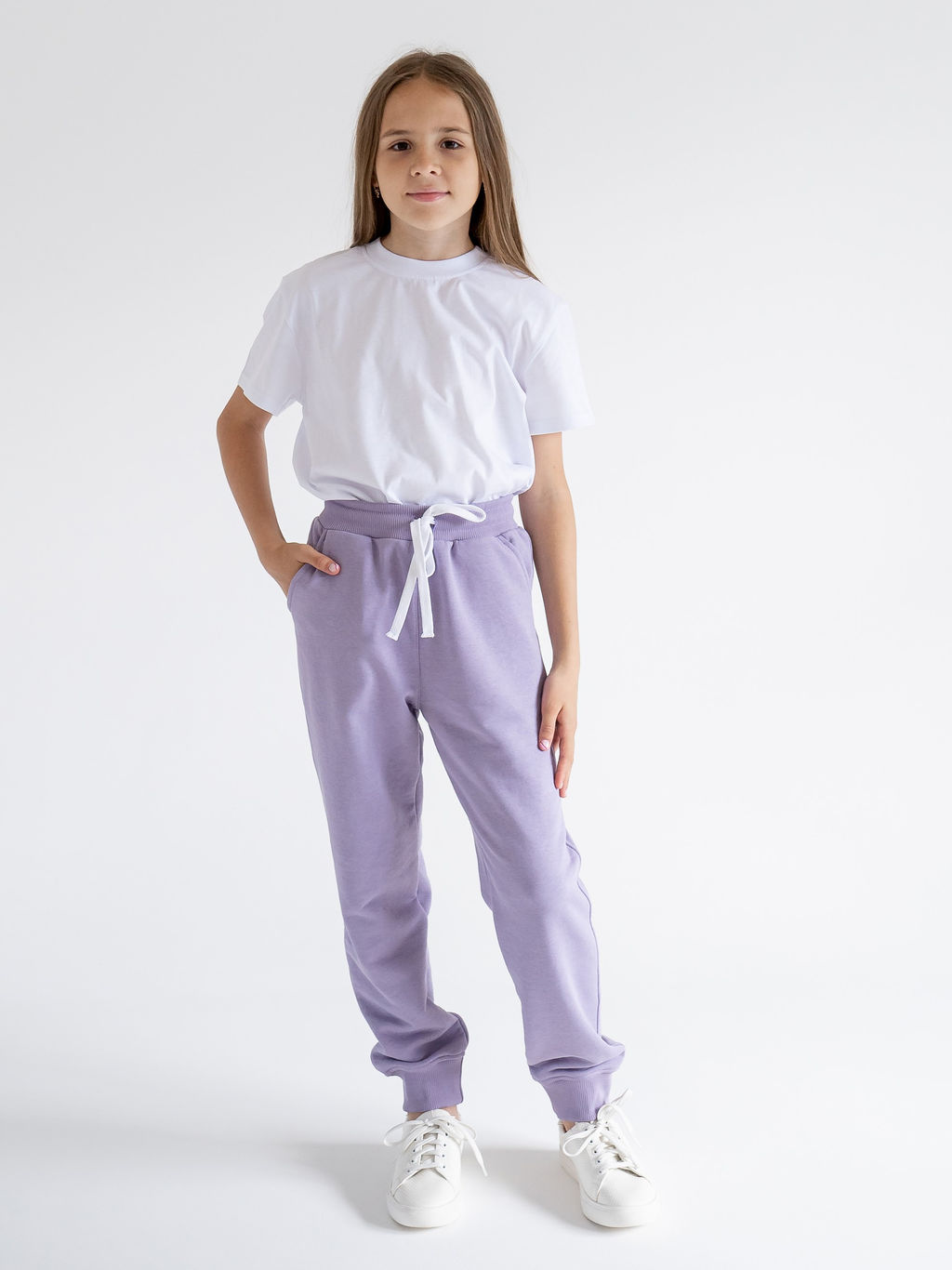Брюки для девочки сиреневые, сиреневый - Lesi kids фото 2