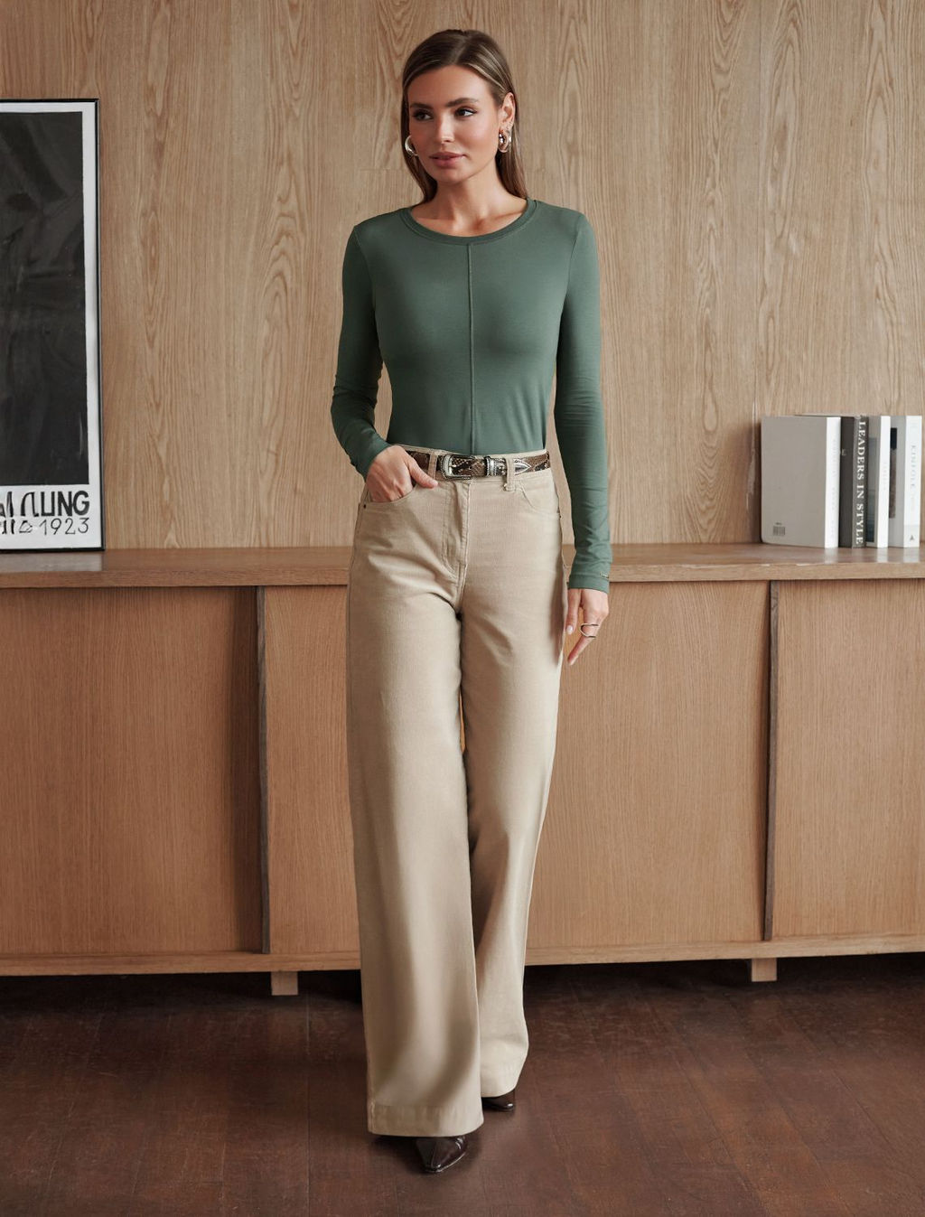 Лонгслив из премиального хлопка с эластаном