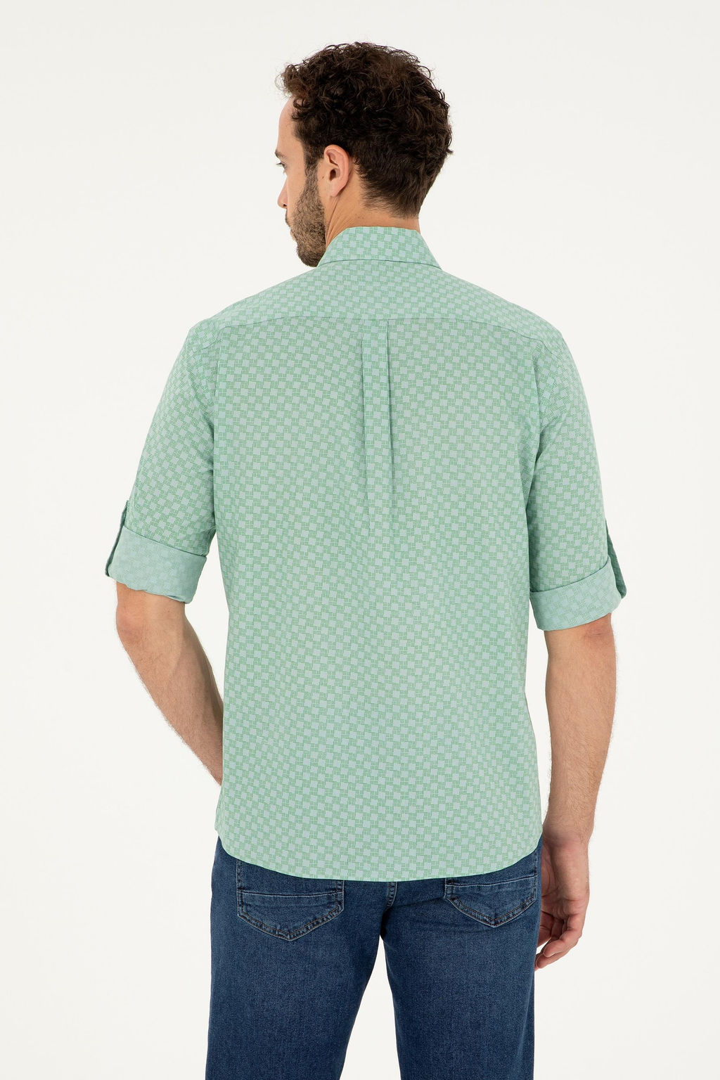 Мужская рубашка зеленого цвета с длинным рукавом Неожиданная скидка в корзине - U.s. polo assn фото 5