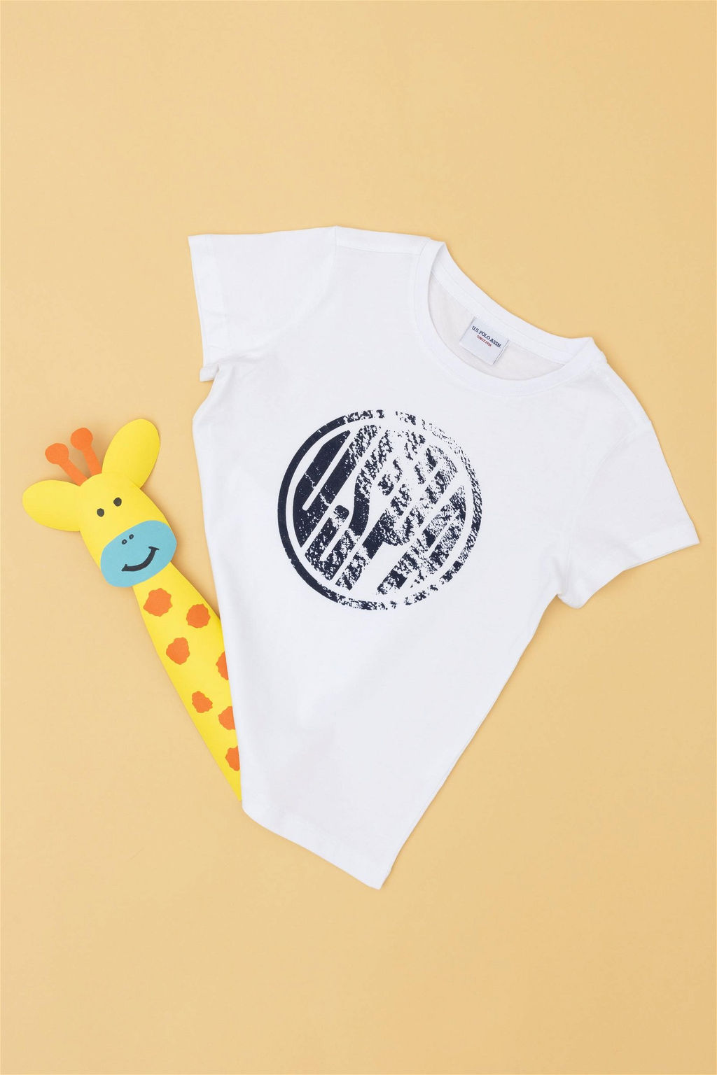 U. S. Polo Assn / Белая базовая футболка с круглым вырезом для мальчиков