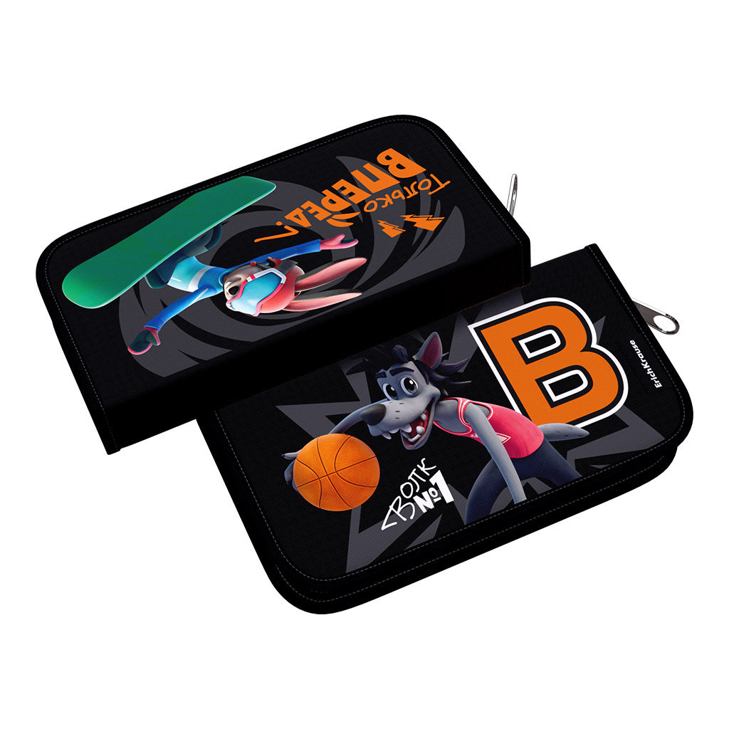 Цена за 1 шт. Пенал-книжка без наполнения ErichKrause 110x205x25мм Ну, погоди! Каникулы (Баскетбол)