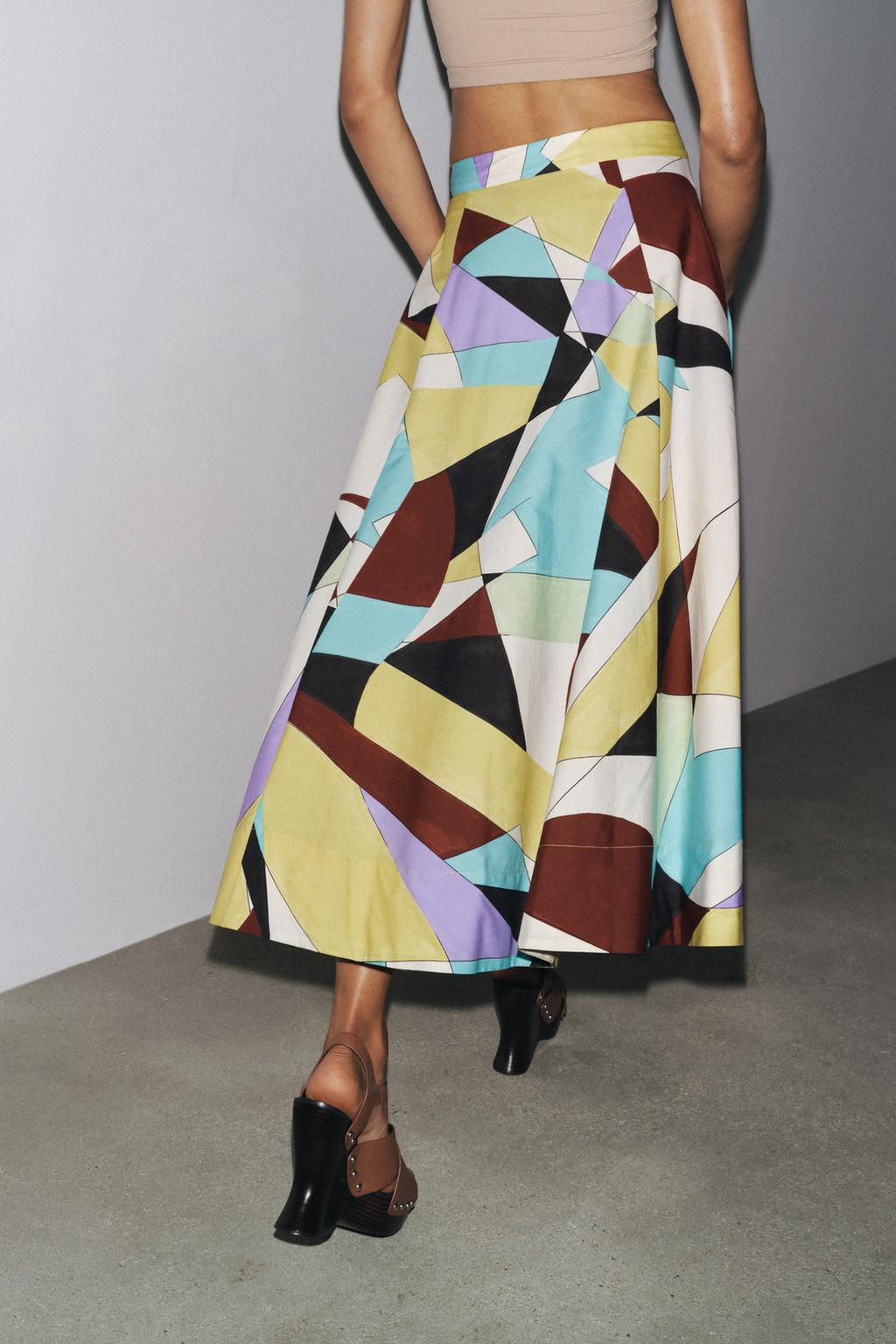 ZW COLLECTION PRINTED MIDI SKIRT - Zara фото 3