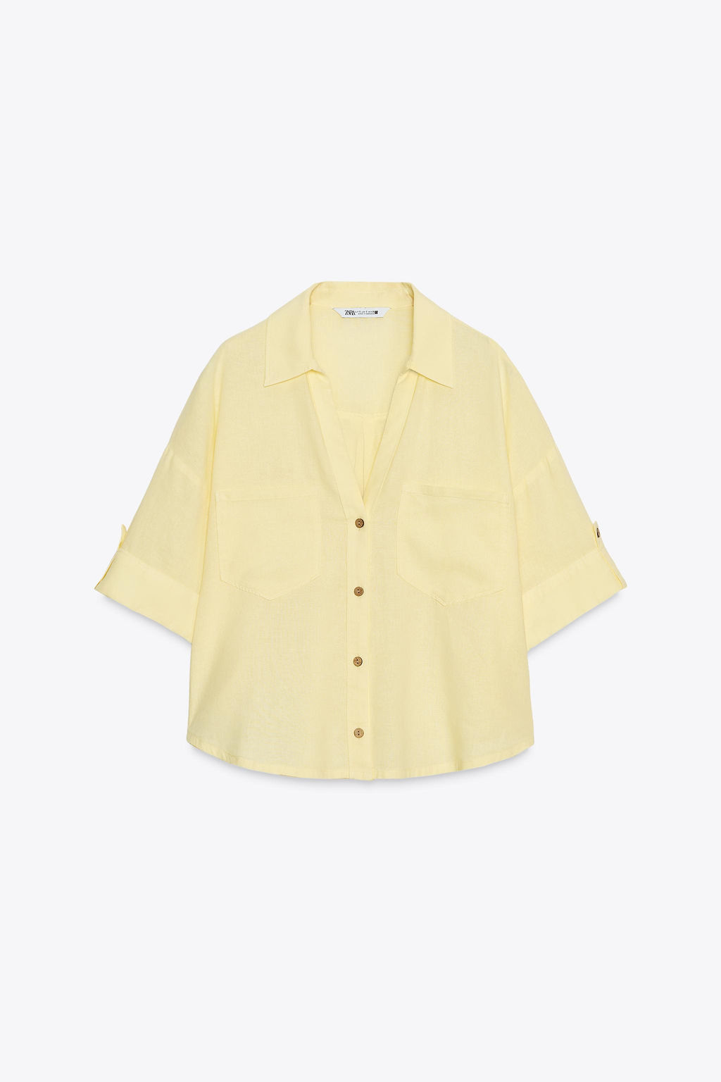 CROPPED LINEN BLEND SHIRT - Zara фото 51