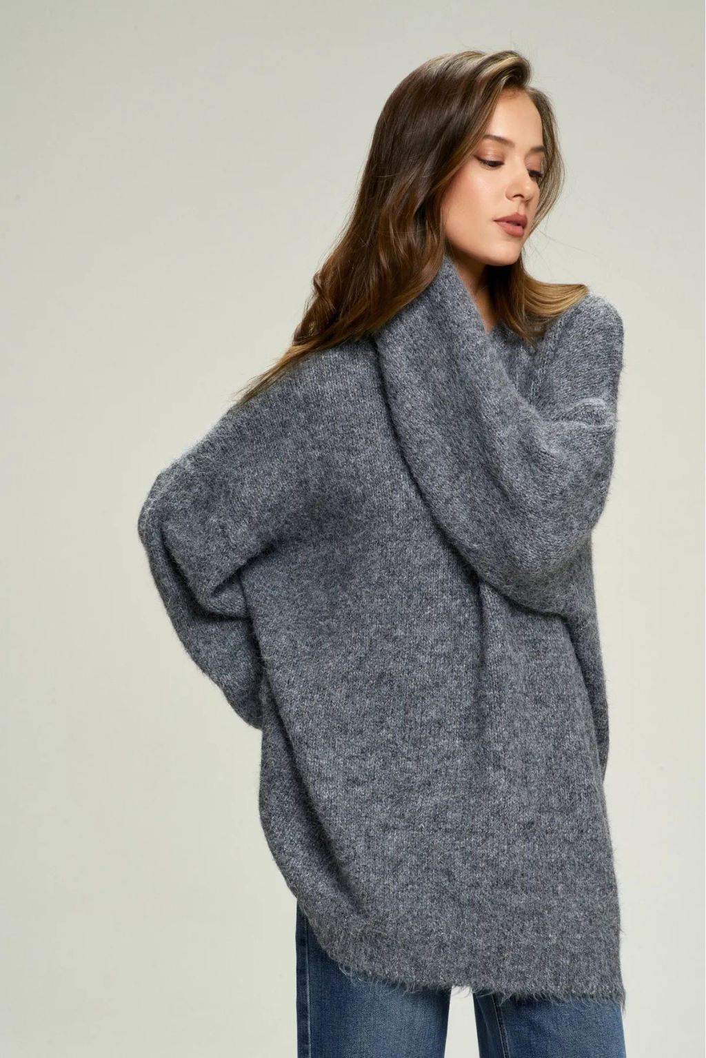 Джемпер Oversized из смесовой шерсти Grey