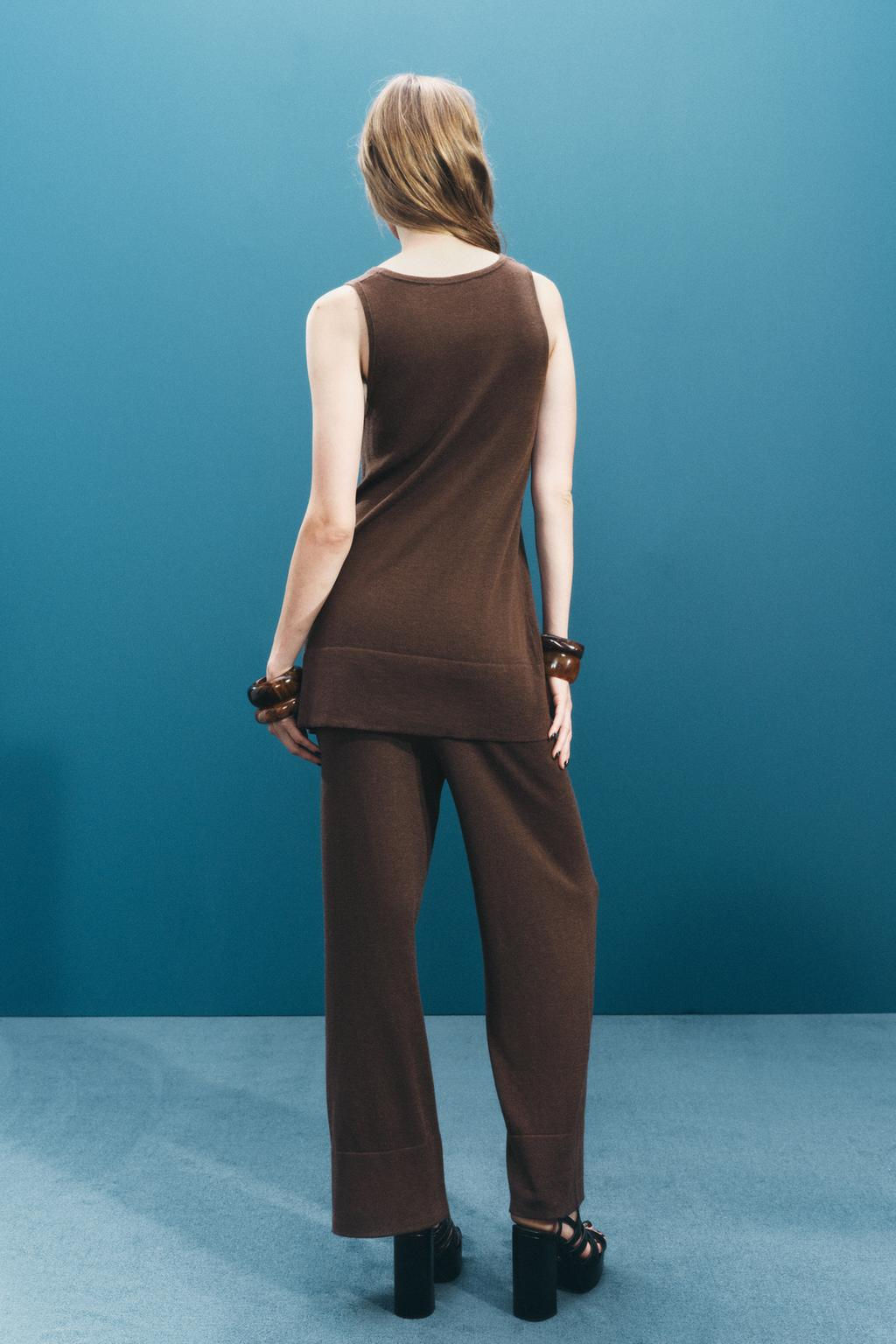 PLAIN KNIT SLEEVELESS TOP - Zara фото 3