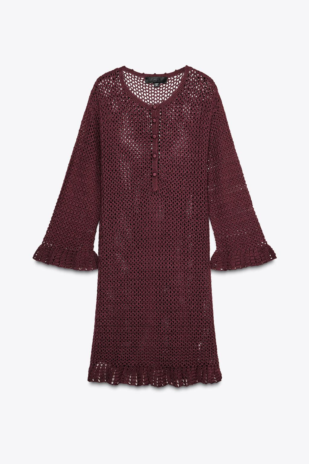 CROCHET KNIT MINI DRESS - Zara фото 8