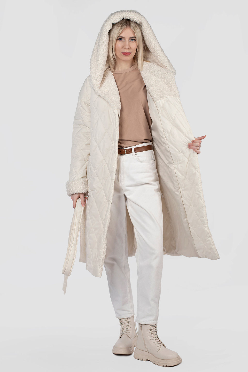 05-2164 Куртка женская зимняя (пояс) - El podio фото 2